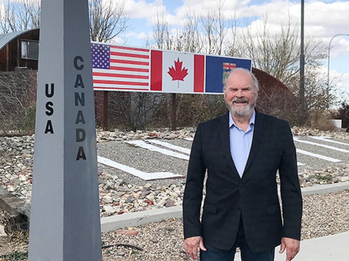 Jim Willett, mayor of Coutts, Alta., says there are many friendships and family ties across the U.S.-Canada border.  (Submitted by Jim Willett - image credit)