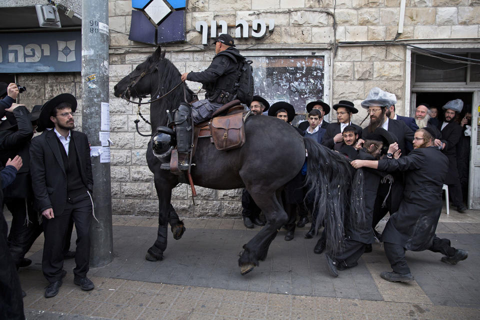 Pulling the horse by it’s tail in Jerusalem