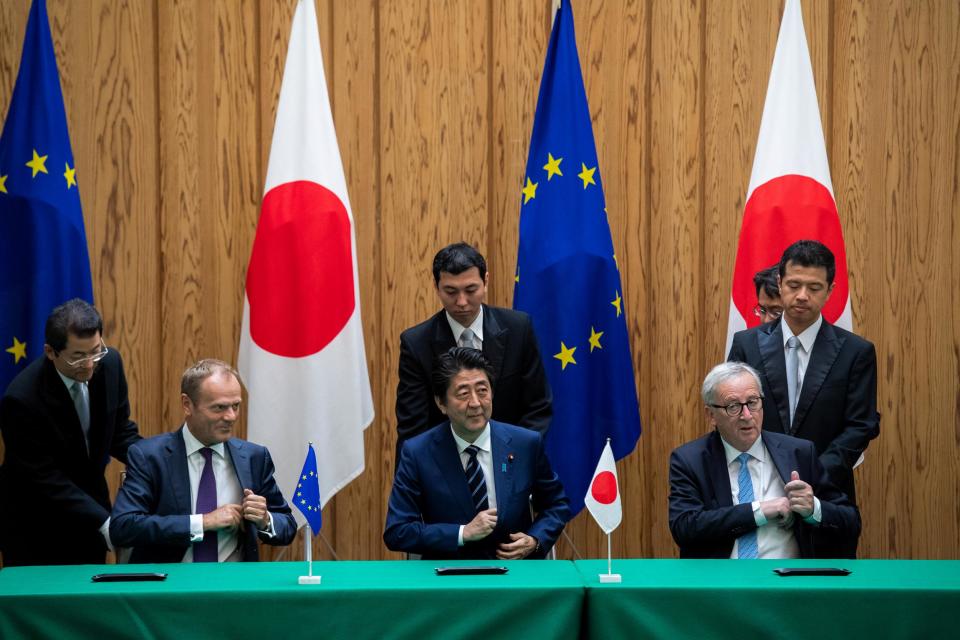 The ceremonial signing of the deal took place in Tokyo on Tuesday: Reuters