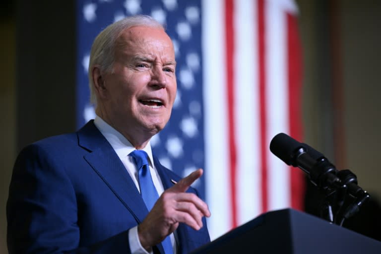 El presidente estadounidense Joe Biden en Wisconsin, Estados Unidos, el 8 de mayo de 2024 (Mandel NGAN)