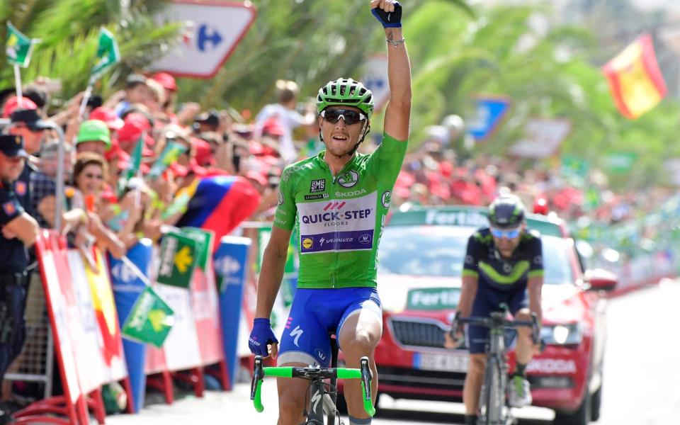 Matteo Trentin celebrates victory - AFP