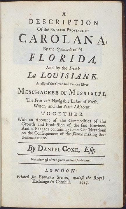 Daniel Coxe IV's "A Description of the English Province of Carolana," was, in part, a real estate and community settlement promotion.