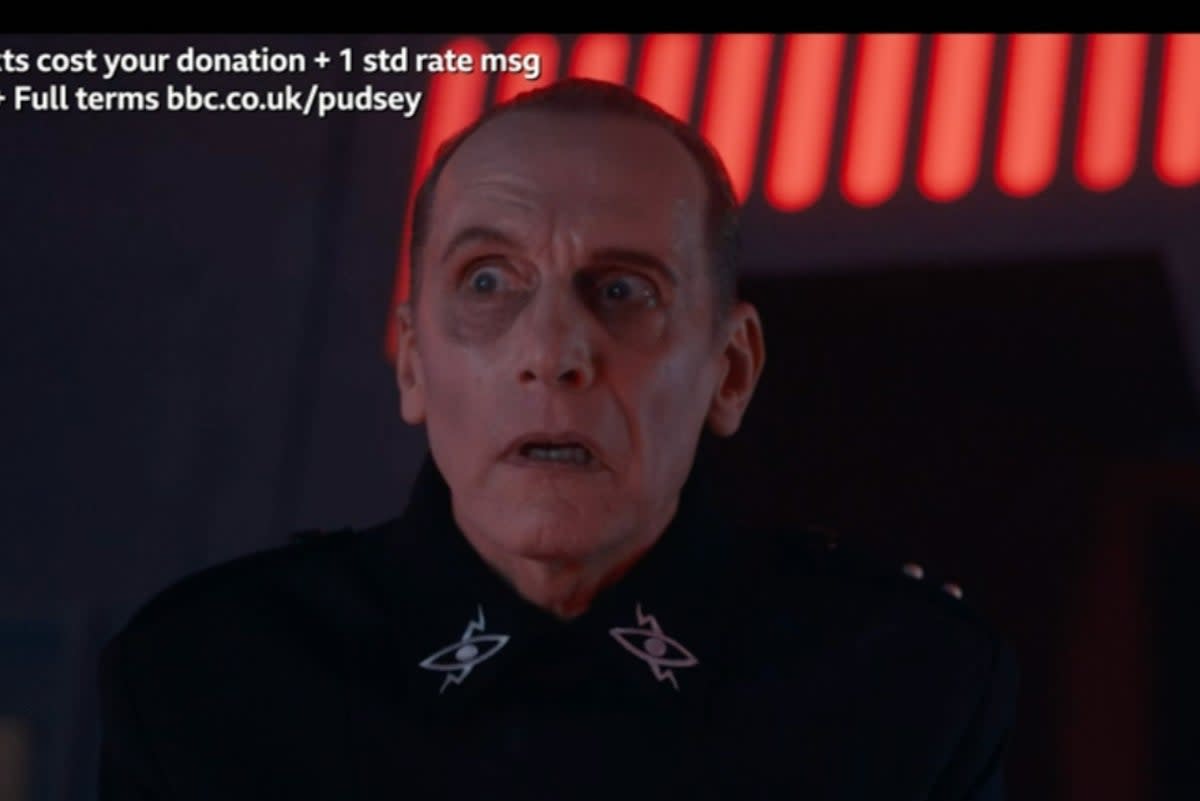 The clip featured the Kaled scientist Davros, who is the evil creator of the Daleks, played by Julian Bleach (BBC)