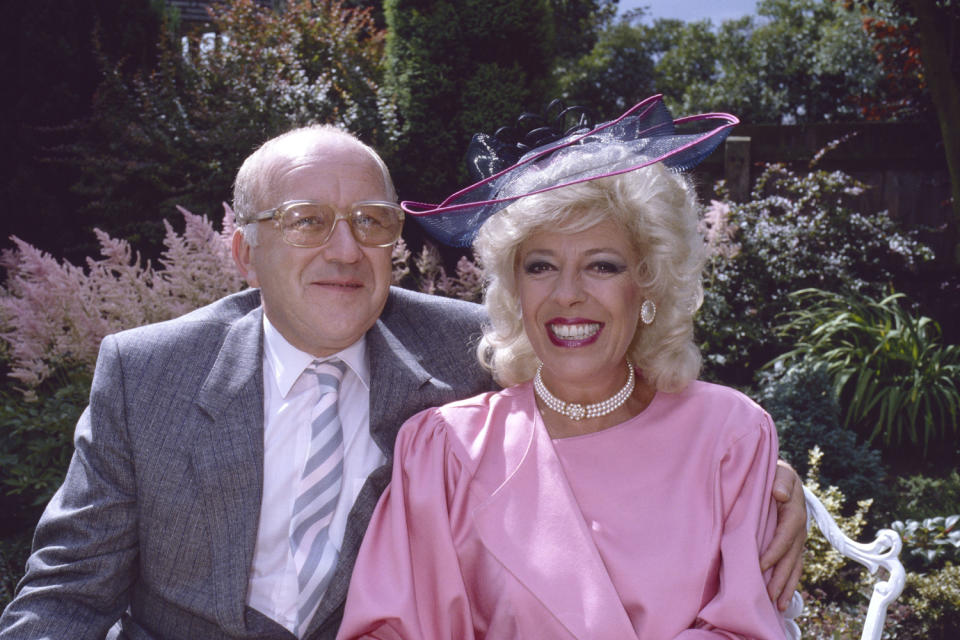 Julie Goodyear as Bet Lynch with Corrie co-star Roy Barraclough