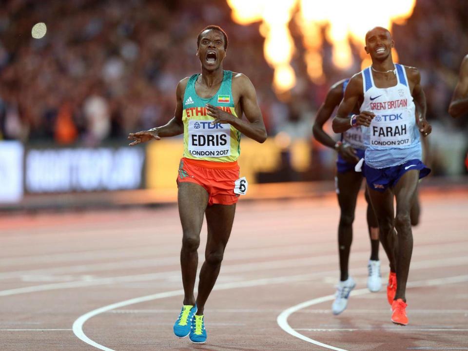 Mukhtar Edris edged out Mo Farah to victory in the 5,000m last summer (Getty)