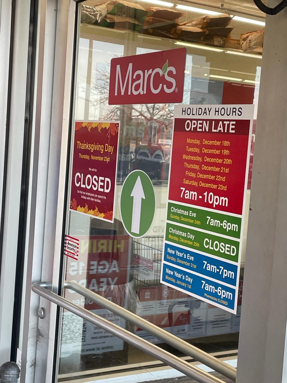 Marcs is among those Greater Akron grocery and retailers closing on Thanksgiving Day.