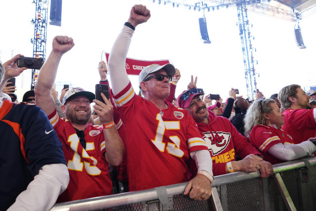 Fans cheer during the 2023 NFL Draft in Kansas City. (AP Photo/Steve Luciano)