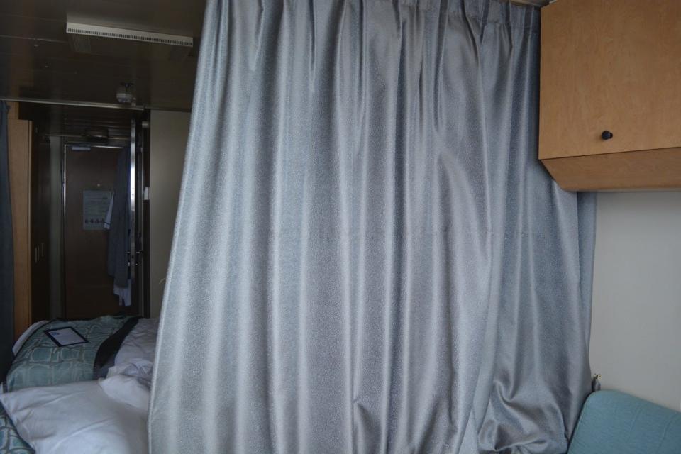 Curtain in cruise ship room