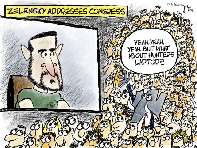 5 cartoons about Zelensky's speech to Congress