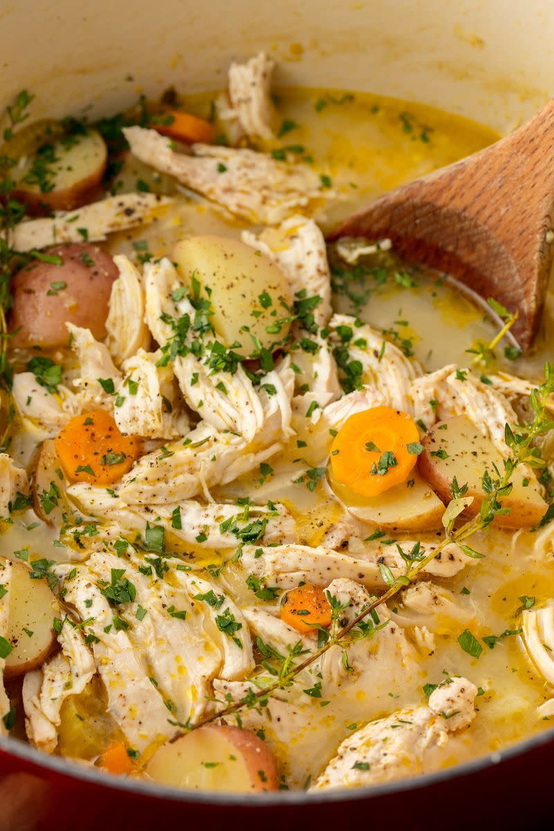 <p>All of the comfort with none of the work.</p><p>Get the <a href="https://www.delish.com/uk/cooking/recipes/a28852674/easy-chicken-stew-recipe/" rel="nofollow noopener" target="_blank" data-ylk="slk:Chicken Stew;elm:context_link;itc:0;sec:content-canvas" class="link ">Chicken Stew</a> recipe</p>