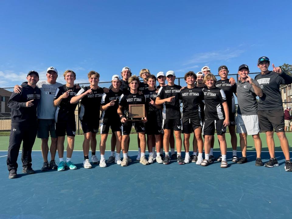 The West Ottawa boys tennis team won the OK Red Conference tournament on Saturday.