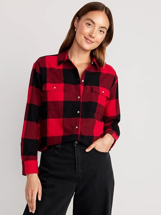 Old Navy Loose Flannel Shirt for Women
