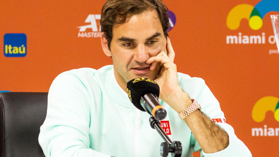 Roger Federer, pictured here at the Miami Open in 2019. 