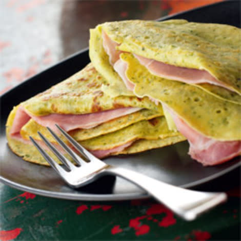 Green Omelet and Ham