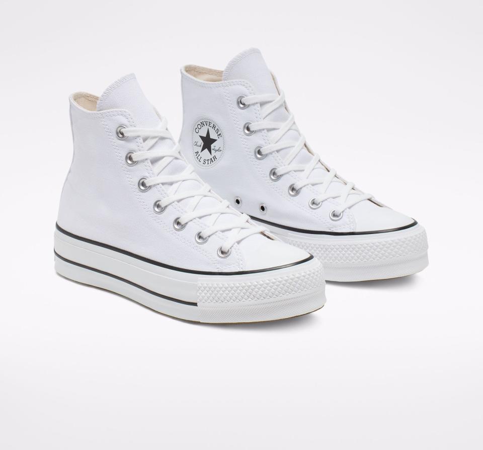 <p><strong>Converse</strong></p><p>converse.com</p><p><strong>$70.00</strong></p><p><a href="https://go.redirectingat.com?id=74968X1596630&url=https%3A%2F%2Fwww.converse.com%2Fshop%2Fp%2Fchuck-taylor-all-star-canvas-platform-high-top-womens-shoe%2F560846C.html&sref=https%3A%2F%2Fwww.seventeen.com%2Ffashion%2Ftrends%2Fg29036093%2Fvsco-girl-brands-starter-pack%2F" rel="nofollow noopener" target="_blank" data-ylk="slk:Shop Now;elm:context_link;itc:0;sec:content-canvas" class="link ">Shop Now</a></p><p>You'll have to get these Chuck Taylors a little dirty before they can really fit the trend, but VSCO girls loooove this classic style sneaker.</p>