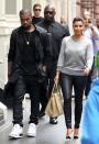 <b>Kanye West & <a href="http://uk.lifestyle.yahoo.com/photos/this-week-s-10-best-dressed-celebrities-7-14-sept-slideshow/kim-photo-1347631160.html" data-ylk="slk:Kim Kardashian;elm:context_link;itc:0;sec:content-canvas;outcm:mb_qualified_link;_E:mb_qualified_link;ct:story;" class="link  yahoo-link">Kim Kardashian</a></b><br><br>Leather pants for everyone! It should come as no surprise that these two often end up wearing the same thing, as Kanye has taken over Kim's entire closet and now dresses her in designer wares like his very own Barbie doll (one with only a touch more realistic body proportions).