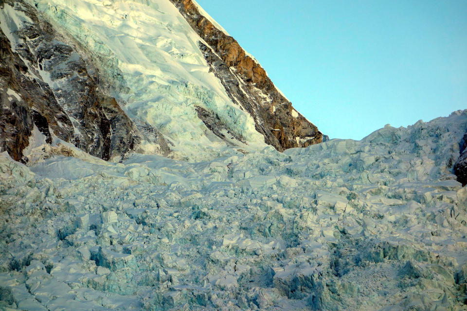 Khumbu Icefall on Everest after the avalanche in April 2014