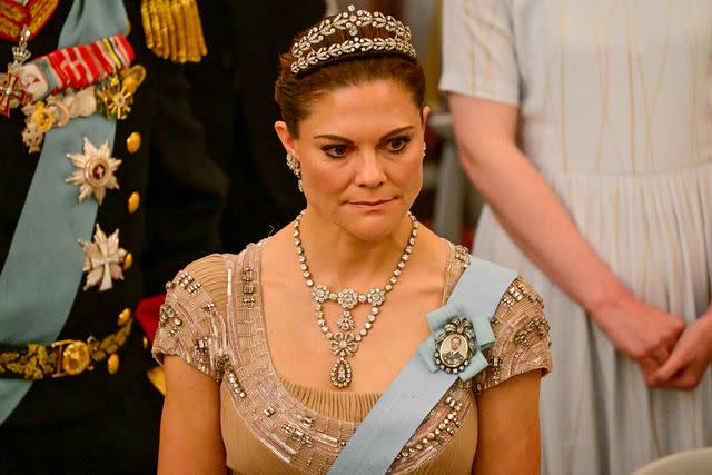 <p>SplashNews</p> Princess Victoria of Sweden attends Prince Christian's 18th birthday dinner