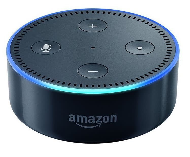Amazon Echo Dot,&nbsp;<a href="https://www.amazon.com/Amazon-Echo-Dot-Portable-Bluetooth-Speaker-with-Alexa-Black/dp/B01DFKC2SO" target="_blank">$29.99 at Amazon</a> (Photo: Amazon)