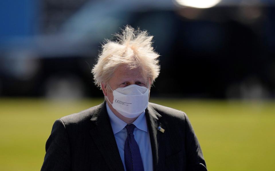 Boris Johnson arriving for the NATO summit at the Alliance's headquarters, in Brussels, Belgium earlier today - Francisco Seco/Pool/REUTERS