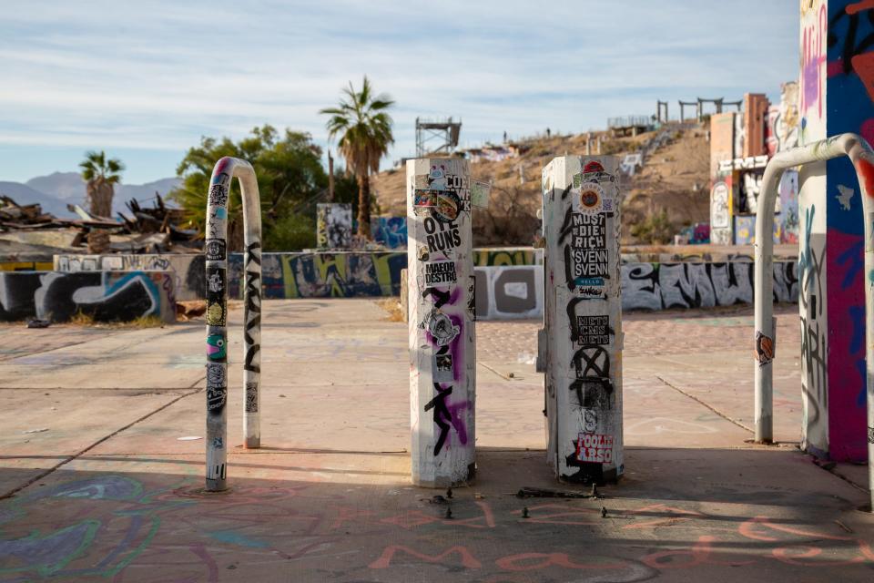 An abandoned water park in Newberry Springs, California.