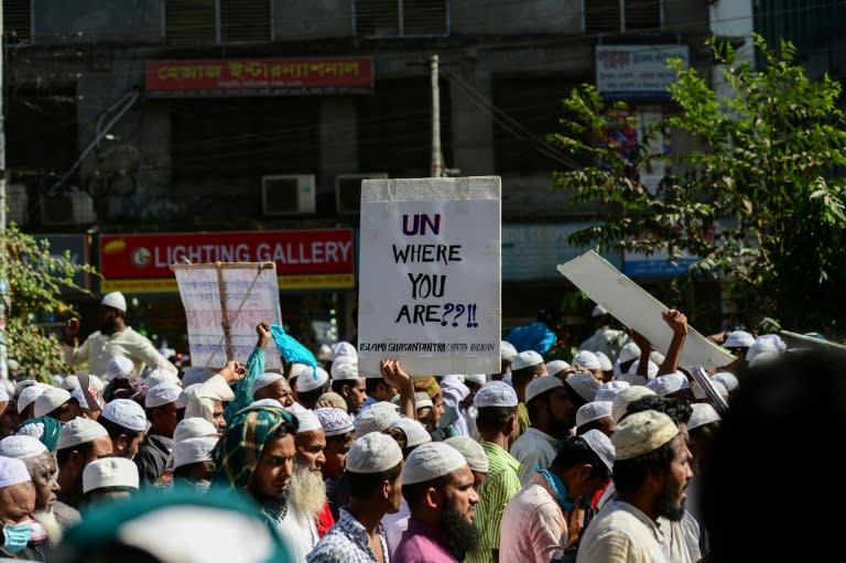 The growing Rohingya crisis has also sparked demonstrations in Bangladesh