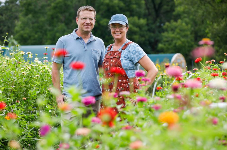 Jeremy and Staci Hill, owners of Gooseberry Bridge Farm, on Tuesday, Aug. 1, 2023.