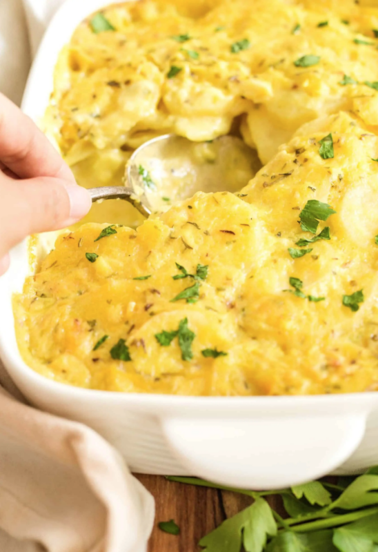 <p>Dish by Dish</p><p>These easy scalloped potatoes are baked till tender in a creamy sauce packed with flavor. Gluten-free, dairy-free and vegan.</p><p><strong>Get the recipe: <a href="https://www.dishbydish.net/creamy-scalloped-potatoes/" rel="nofollow noopener" target="_blank" data-ylk="slk:Creamy Scalloped Potatoes;elm:context_link;itc:0;sec:content-canvas" class="link ">Creamy Scalloped Potatoes</a></strong></p>