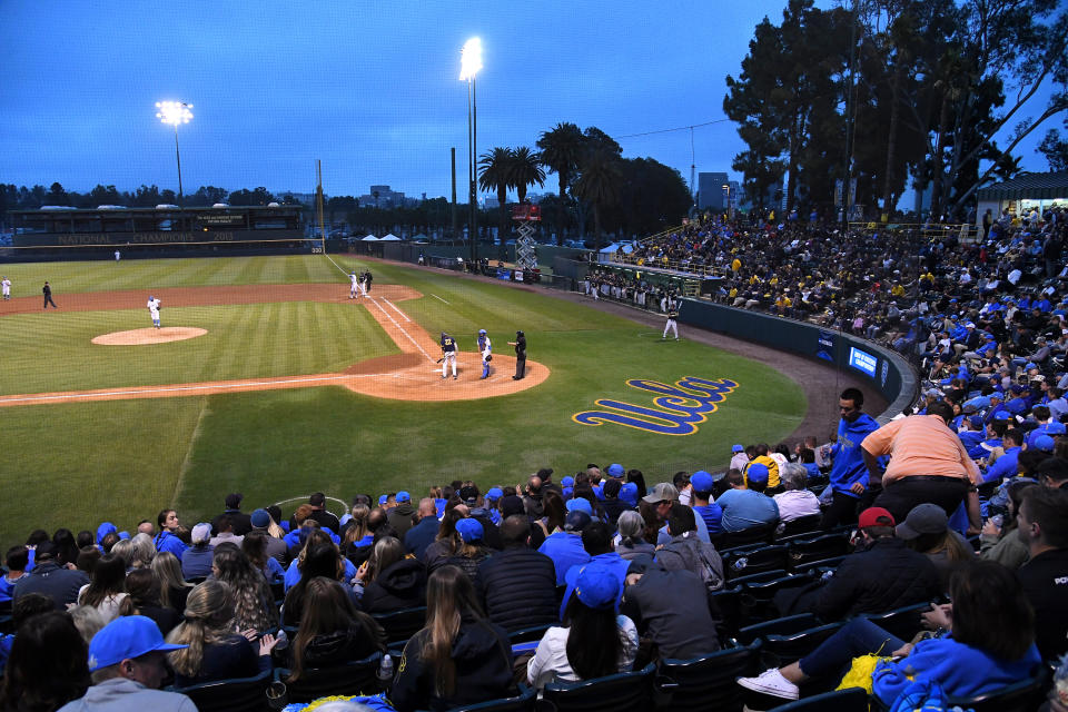 LOS ANGELES, CA - JUNE 07: General view of Jackie Robinson Stadium during game 1 of the NCAA Super Regional between the UCLA Bruins and the Michigan Wolverines on June 7, 2019 in Los Angeles, California. The Michigan Wolverines defeated the UCLA Bruins 3-2. (Photo by Jayne Kamin-Oncea/Getty Images)