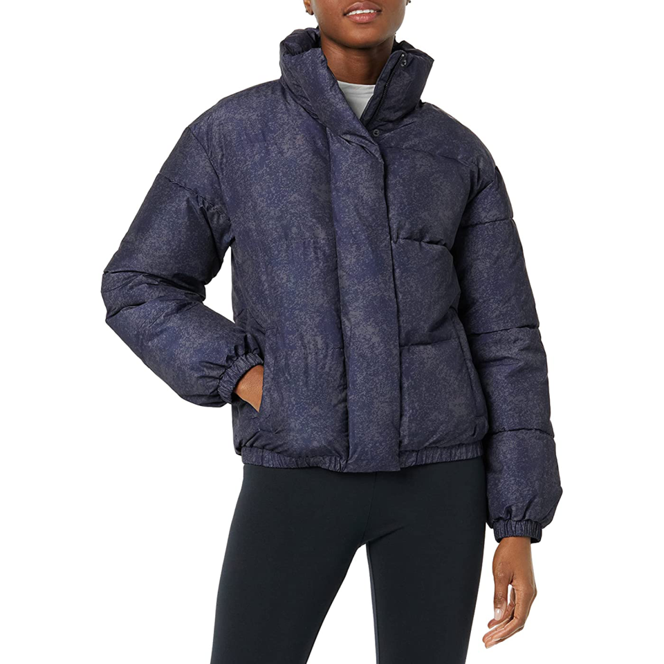 Daily Ritual Women's Relaxed-Fit Mock-Neck Short Puffer Jacket