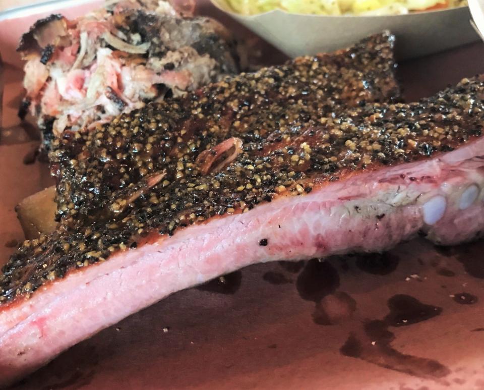 Smoked ribs and pulled pork from Edge Craft Barbecue in downtown Oklahoma City.