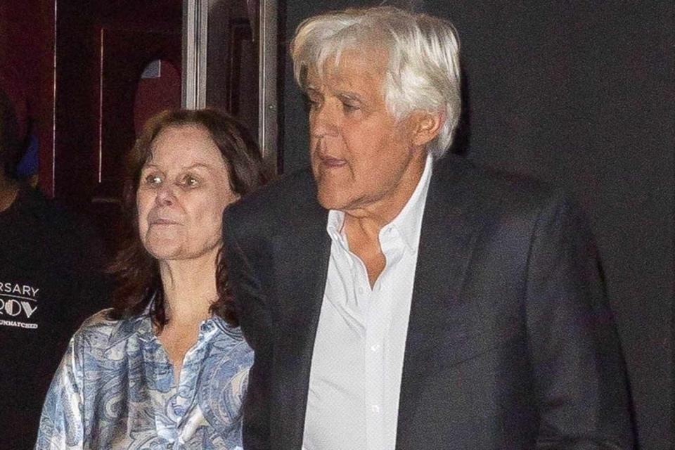 <p>JAST / BACKGRID</p> Jay Leno and wife Mavis at the Improv in West Hollywood on April 3