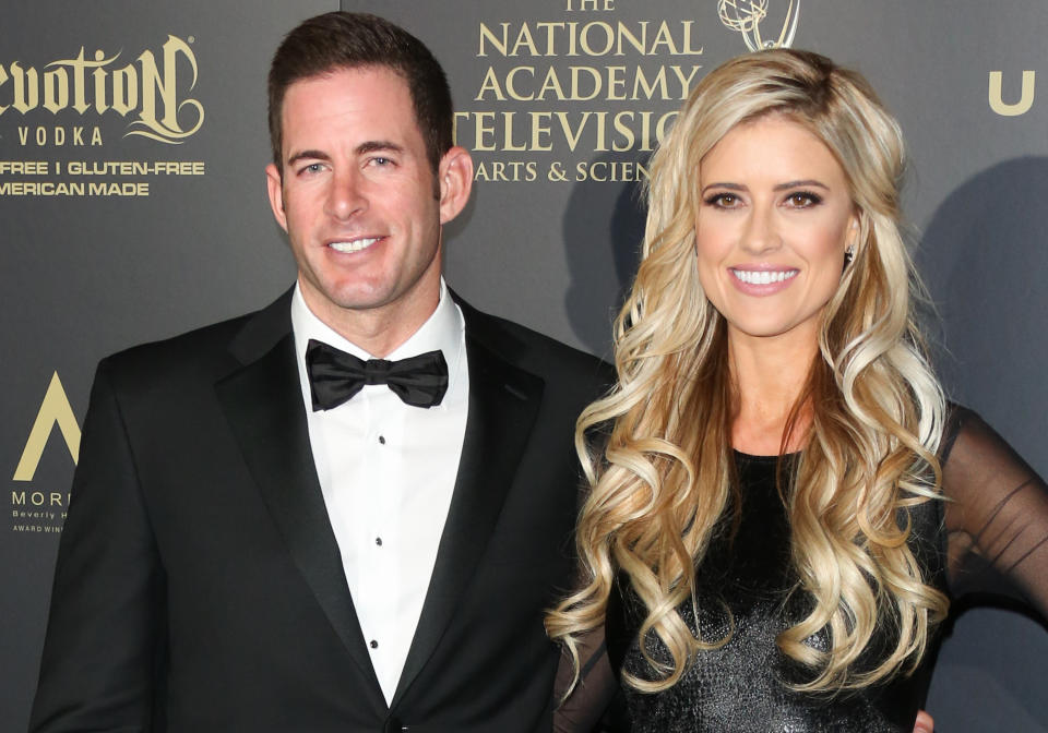 PASADENA, CA - APRIL 30: TV Personalities Tarek El Moussa (L) and Christina El Moussa (R) attend the press room for the 44th annual Daytime Emmy Awards at Pasadena Civic Auditorium on April 30, 2017 in Pasadena, California. (Photo by Paul Archuleta/FilmMagic)