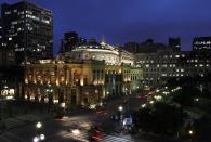 A general view of the Municipal Theater in Sao Paulo April 14, 2014. Sao Paulo is one of the host cities for the 2014 World Cup in Brazil. REUTERS/Paulo Whitaker (BRAZIL - Tags: SPORT SOCCER WORLD CUP TRAVEL SOCIETY)