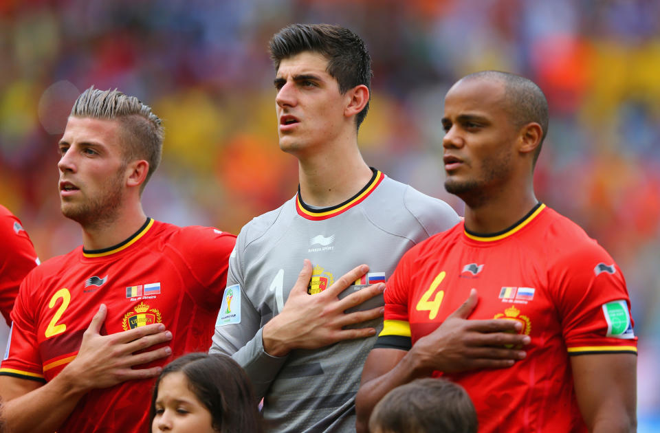 Vincent Kompany, Thibaut Courtois and Toby Alderweireld will all feature for Belgium at the 2018 World Cup. They also all feature in the back half of our top 100. (Getty)