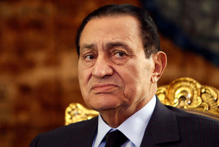 FILE PHOTO - Egypt's President Hosni Mubarak attends a meeting with South Africa's President Jacob Zuma at the presidential palace in Cairo October 19, 2010. REUTERS/Amr Abdallah Dalsh/File Photo