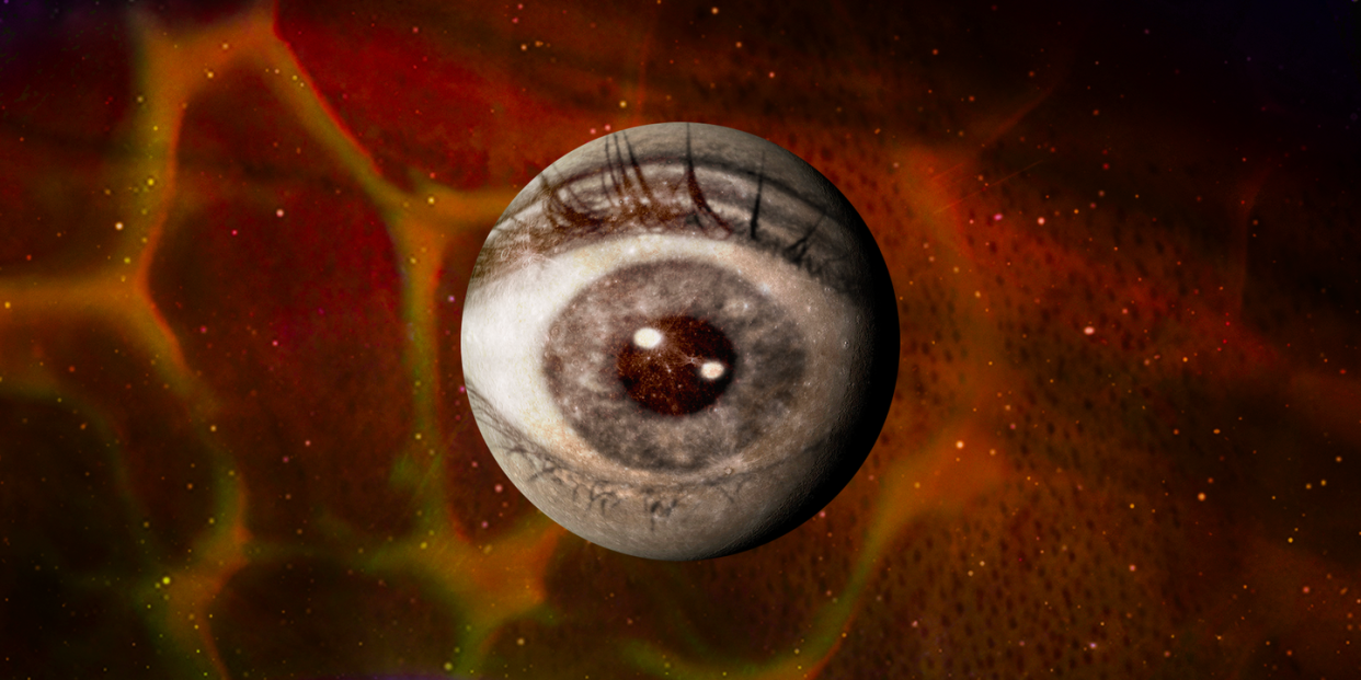 a giant eye over a planet
