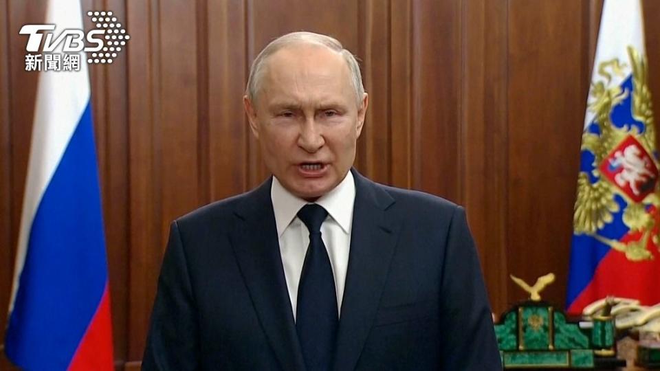 俄羅斯總統普欽發表全國演說痛批叛亂者。（圖／達志影像美聯社）