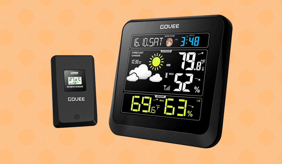 The Govee Weather Station consists of a bright, colorful display and a remote sensor that gets installed outdoors.