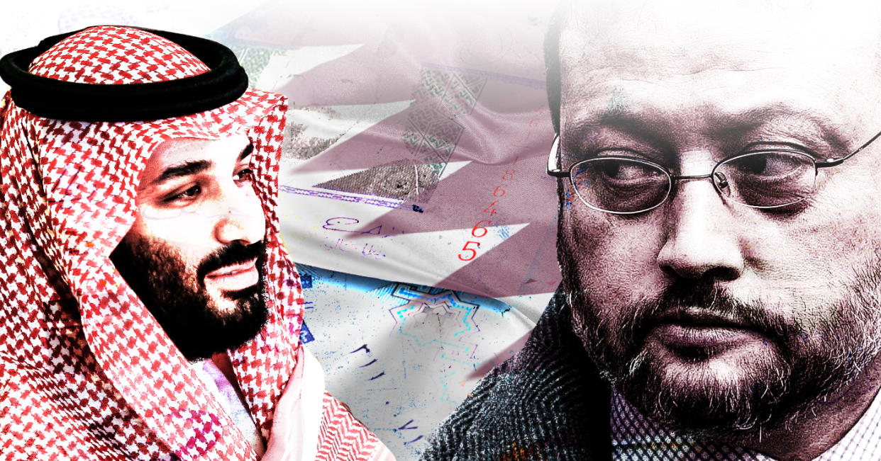 Saudi Crown Prince Mohammed bin Salman, left, and Washington Post contributor Jamal Khashoggi, who was killed at the Saudi Consulate in Istanbul in October. (Yahoo News photo illustration; photos: AP, Getty Images)