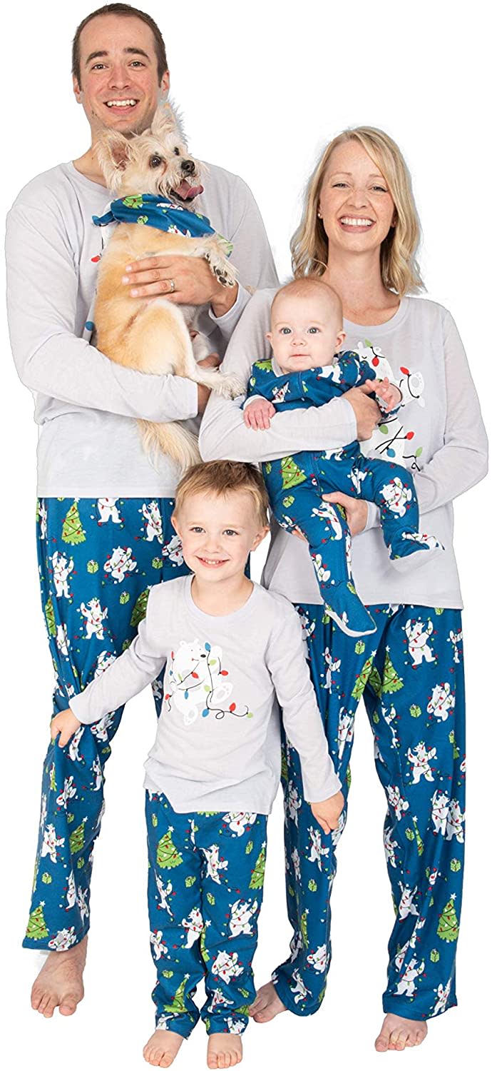 Christmas polar bear pajamas, matching Christmas pajamas