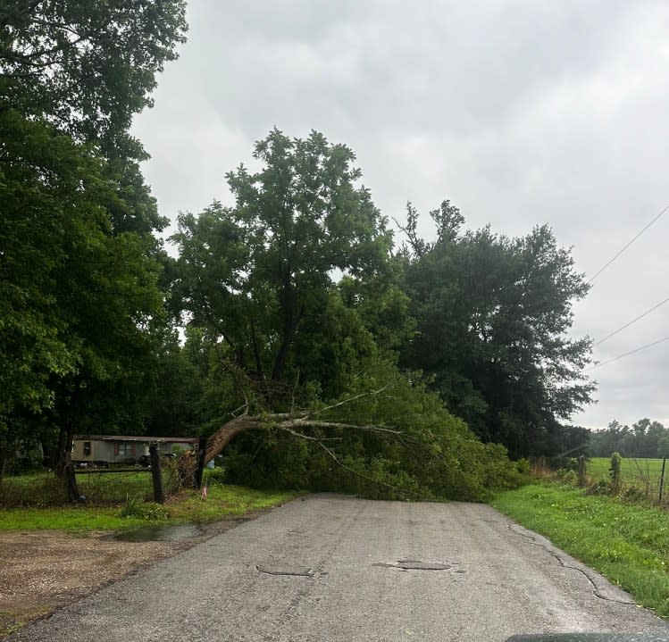 Storm damage in Lindale on Tuesday morning