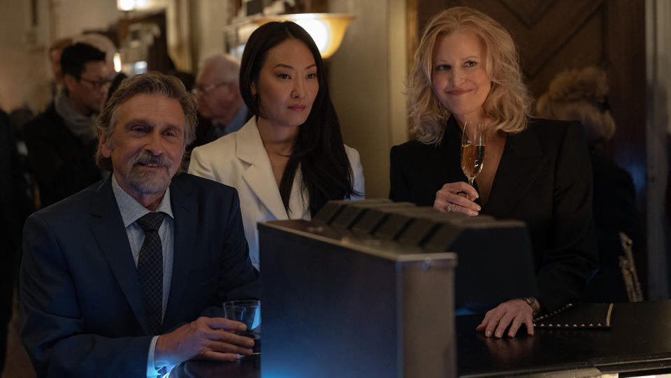 Dennis Boutsikaris, Elizabeth Anweis and Anna Gunn in "Sugar"