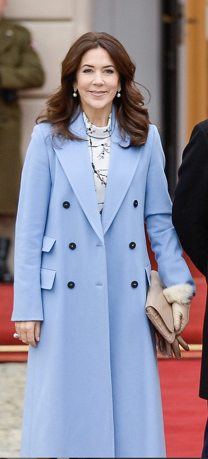 Princess MAry in blue coat