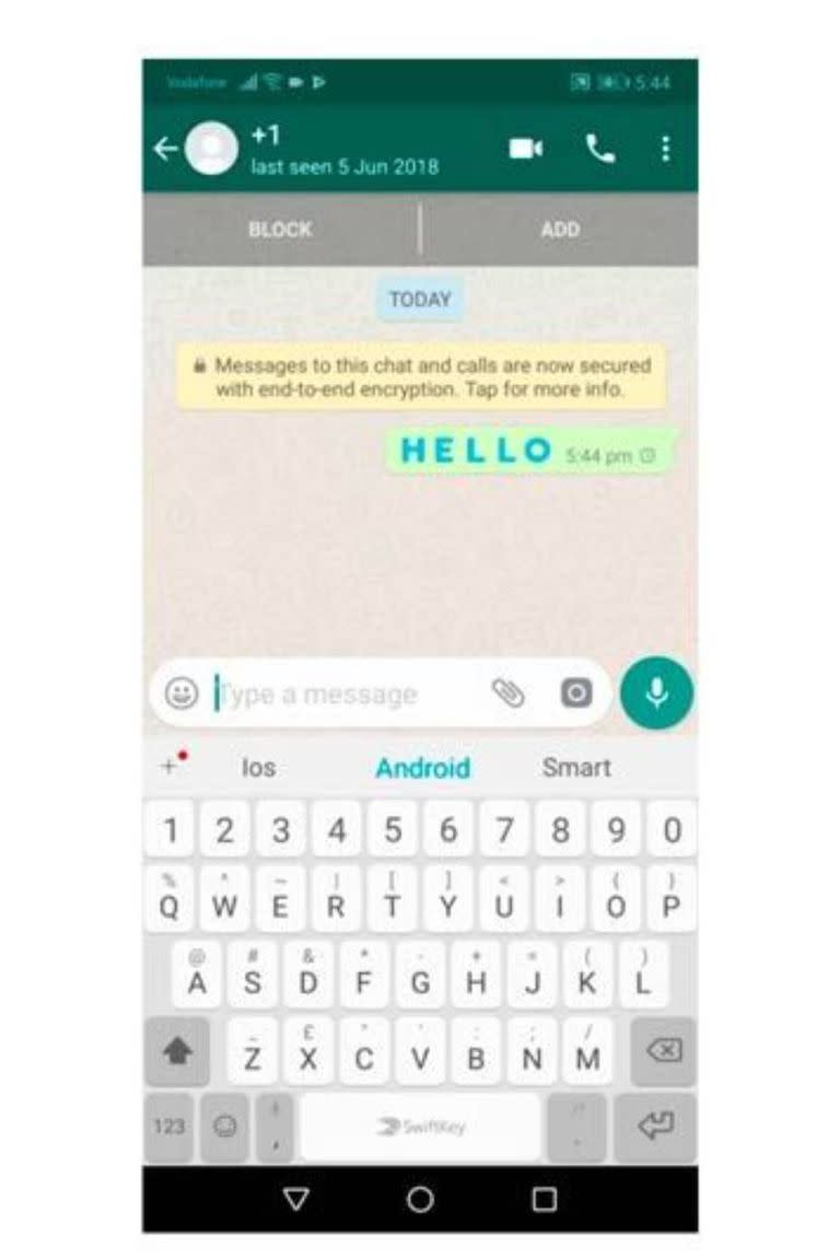 El texto elaborado en Stylish Text puede luego copiarse para pegar en el WhatsApp