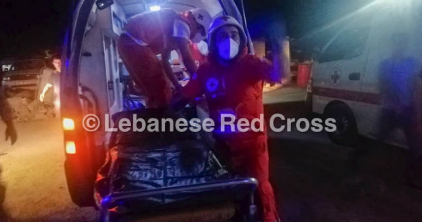 黎巴嫩紅十字會救援。（圖／翻攝自推特／@RedCrossLebanon）