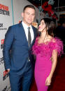 <p>The impossibly gorgeous pair posed adorably on the red carpet — as they’ve been know to do — at the L.A. premiere of his new Amazon comedy, Comrade Detective. (Photo: Kevin Winter/Getty Images) </p>