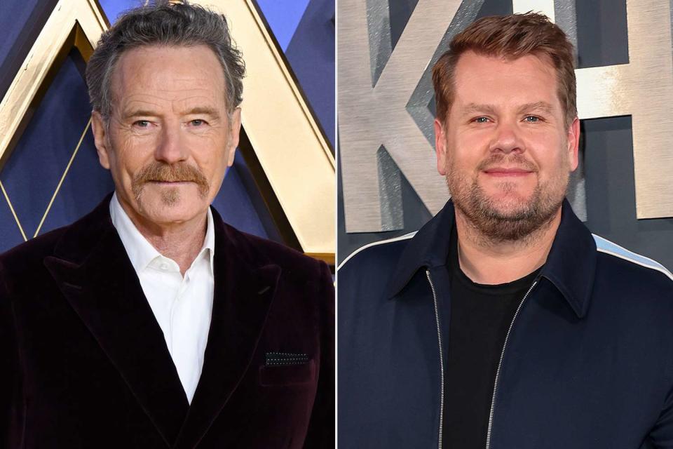 <p>Karwai Tang/WireImage; Mike Marsland/WireImage</p> Bryan Cranston (left) and James Corden