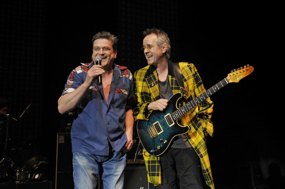 Les McKeown and Stuart Wood of The Bay City Rollers performing at the Eventim Apollo