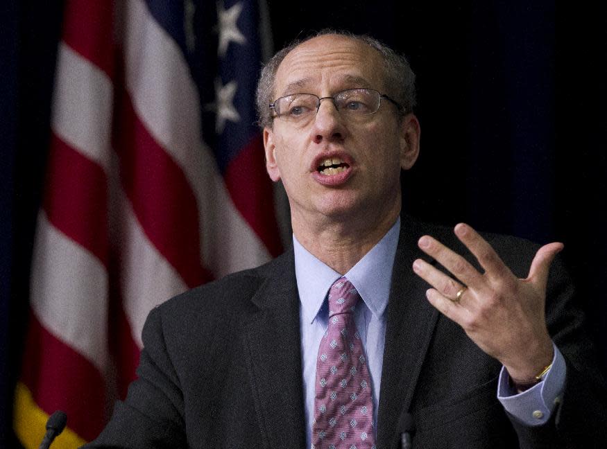 Federal Trade Commission Chairman Jon Leibowitz speaks about privacy at the Eisenhower Executive Office Building in Washington, Thursday, February 23, 2012. (AP Photo/Manuel Balce Ceneta)